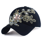 RHINESTONE DENIM CAP - Rosatowine.com
