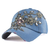 RHINESTONE DENIM CAP - Rosatowine.com
