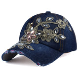 RHINESTONE DENIM CAP - Rosatowine.com